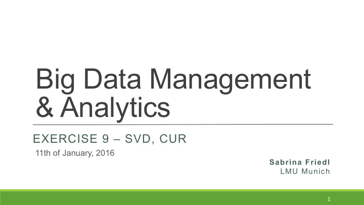 big data management analytics