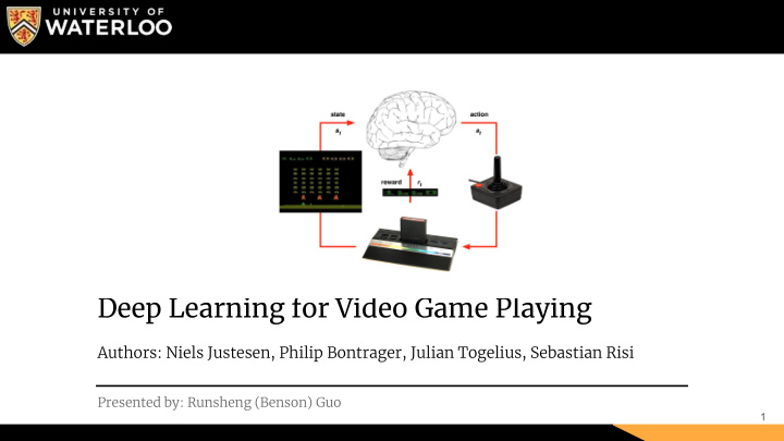 deep learning for video game playing