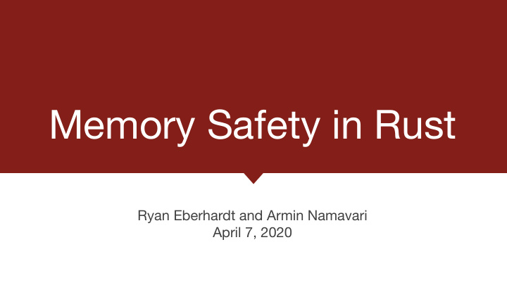 memory safety in rust