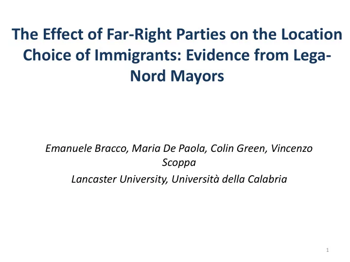 the effect of far right parties on the location