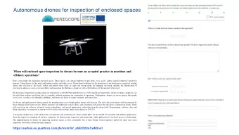 Autonomous drones for inspection of enclosed spaces  When will enclosed space inspection by drones