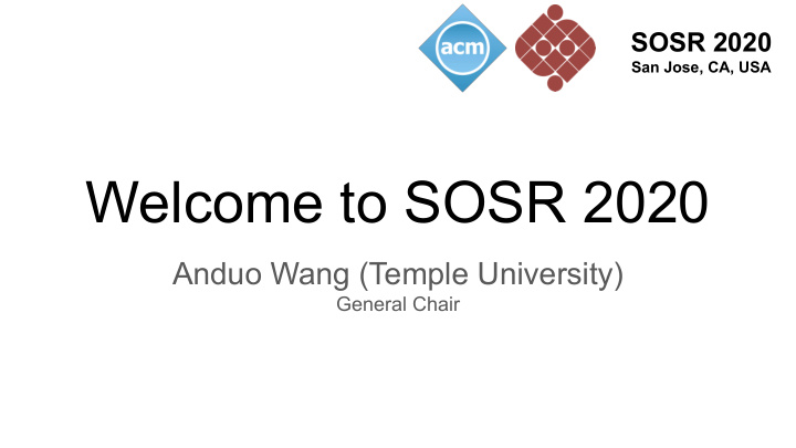 welcome to sosr 2020