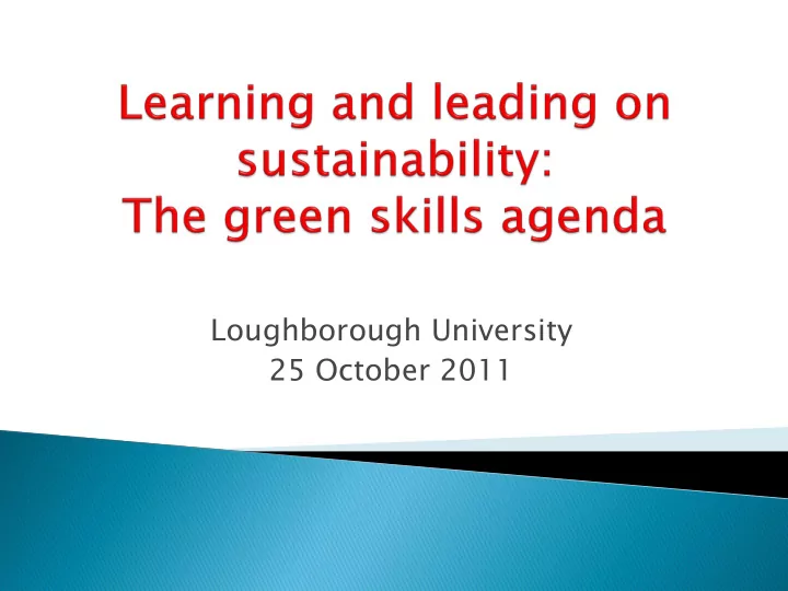 loughborough university 25 october 2011 grahame boocock