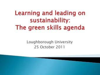 Loughborough University  25 October 2011  Grahame Boocock and Laurie McAulay  School of Business