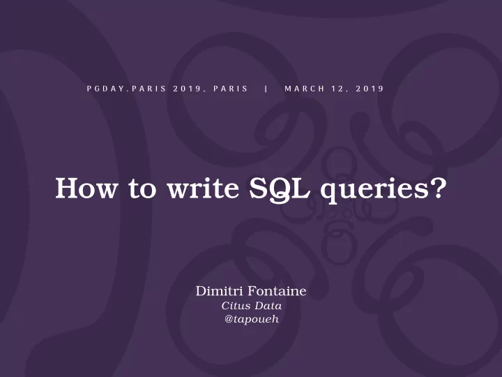 how to write sql queries