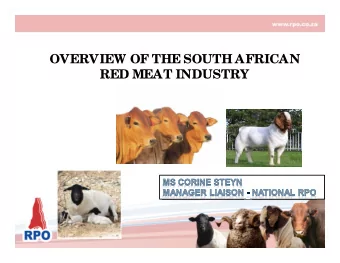 OVERVIEW OF THE SOUTH AFRICAN  RED MEAT INDUSTRY  1  HOW ARE SOUTH AFRICAN  INDUSTRIES PERFORMING ?