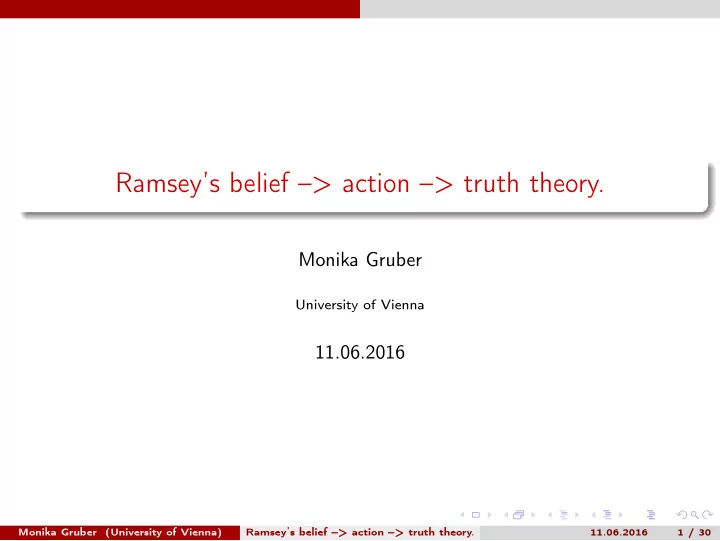 ramsey s belief action truth theory
