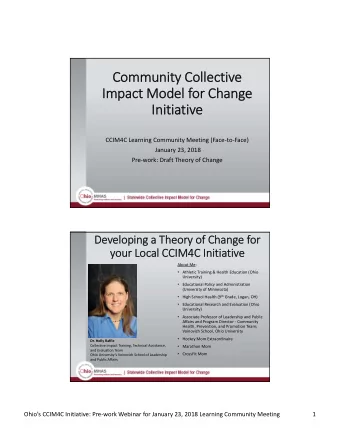 Community Collective  Impact Model for Change  Initiative  CCIM4C Learning Community Meeting