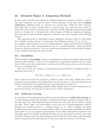 22  Advanced Topics 4: Adaptation Methods  In this section, we will cover methods for adapting