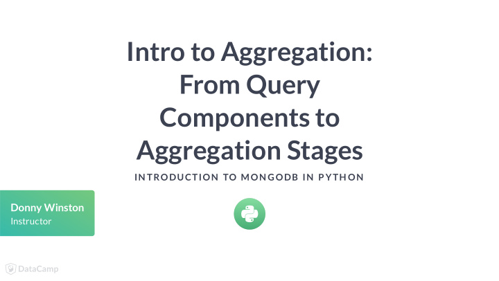 intro to aggregation from query components to aggregation