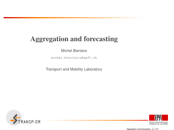 aggregation and forecasting