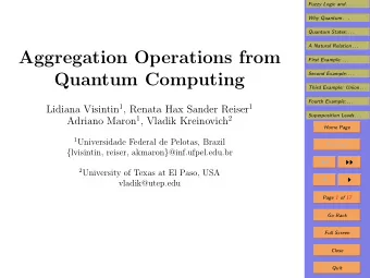 Aggregation Operations from  First Example: . . .  Quantum Computing  Second Example: . . .  Third