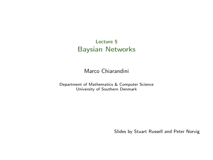 baysian networks