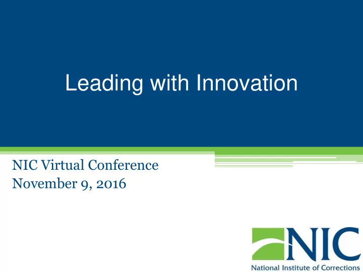 leading with innovation