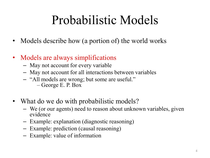 probabilistic models