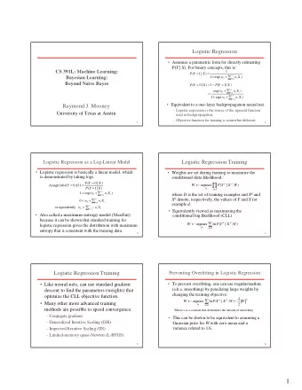 1  Relation Between  Multinomial Logistic Regression  Nave Bayes and Logistic Regression