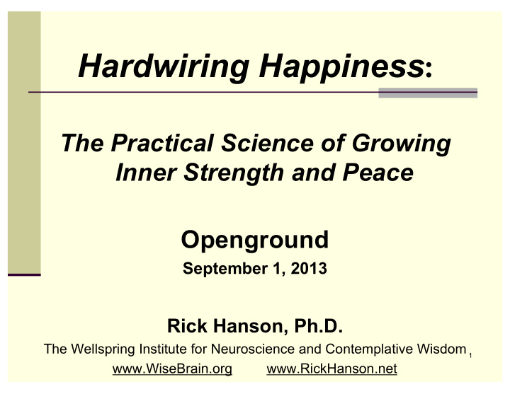 hardwiring happiness