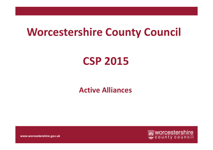worcestershire county council csp 2015
