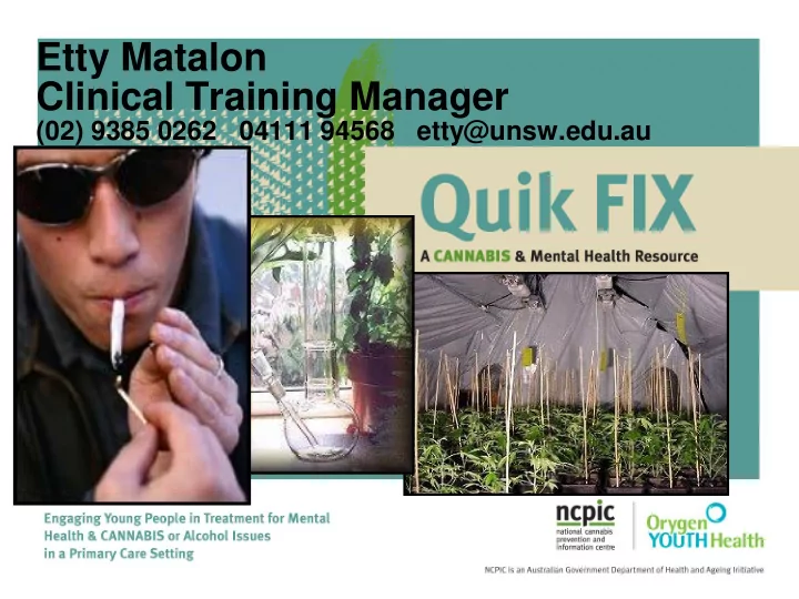 etty matalon clinical training manager