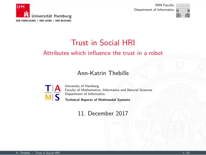 trust in social hri