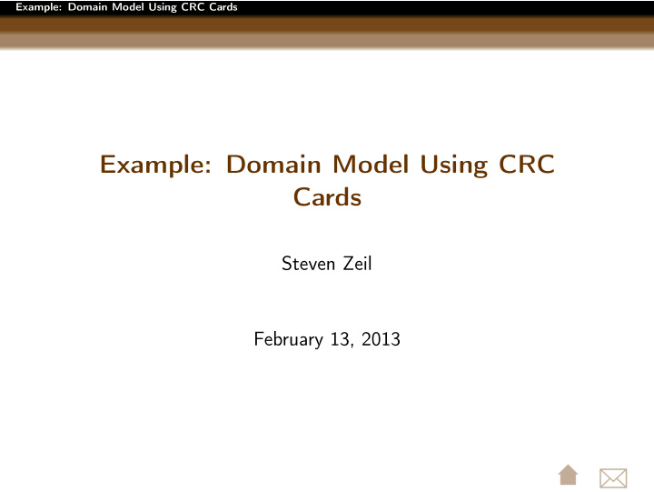 example domain model using crc cards