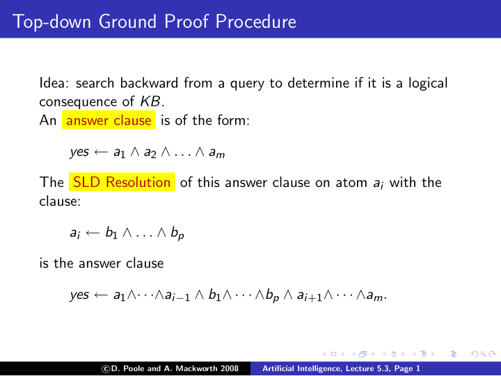 top down ground proof procedure