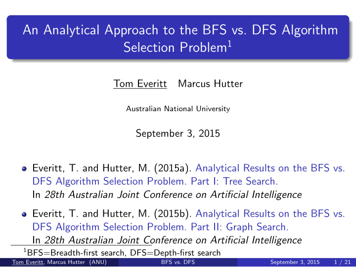 an analytical approach to the bfs vs dfs algorithm