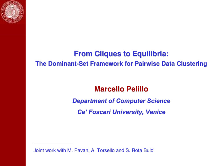 from cliques to equilibria from cliques to equilibria