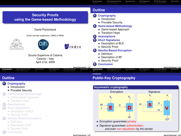 outline security proofs