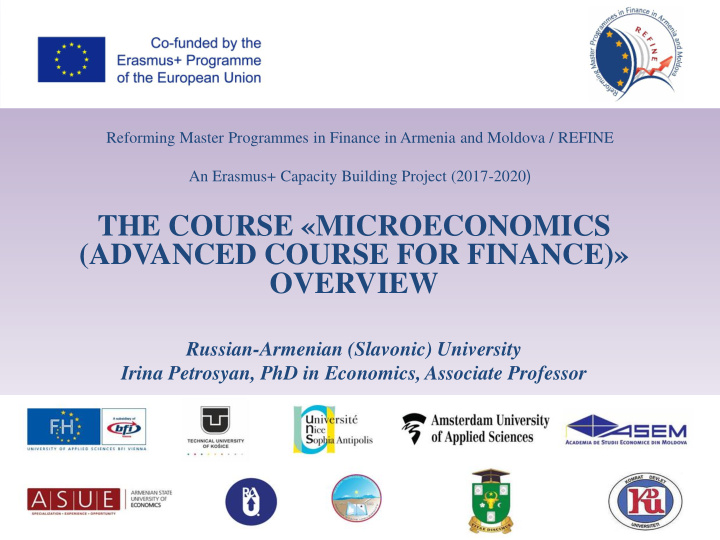 the course microeconomics