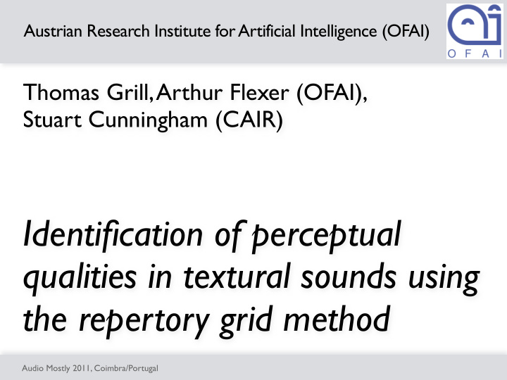 identification of perceptual qualities in textural sounds