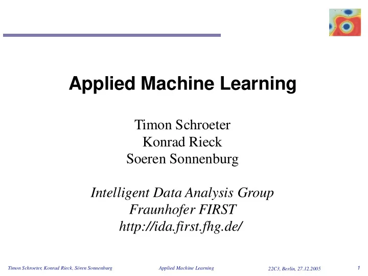 applied machine learning