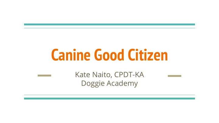 canine good citizen