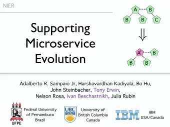 Microservice A   B  Evolution  B  B  Adalberto R. Sampaio Jr, Harshavardhan Kadiyala, Bo