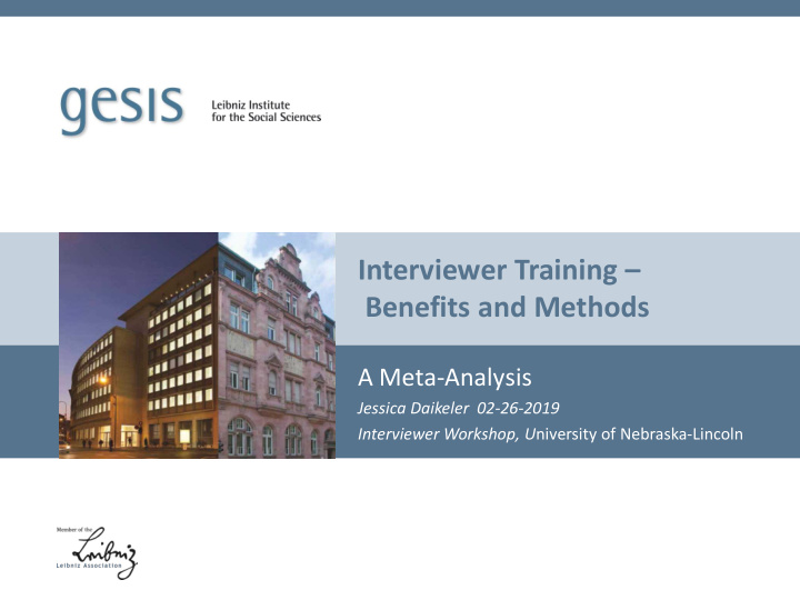 interviewer training benefits and methods