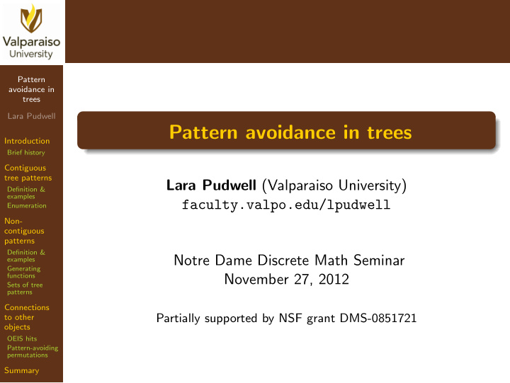 pattern avoidance in trees
