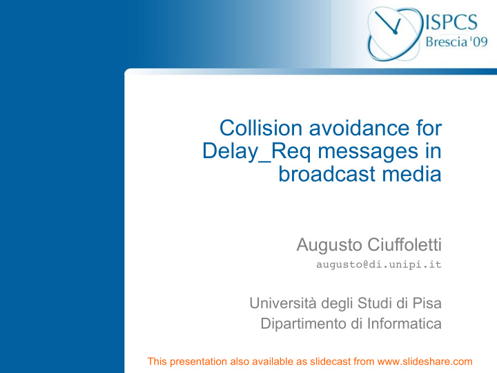 collision avoidance for delay req messages in broadcast