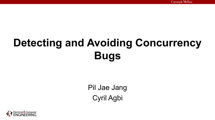 detecting and avoiding concurrency bugs