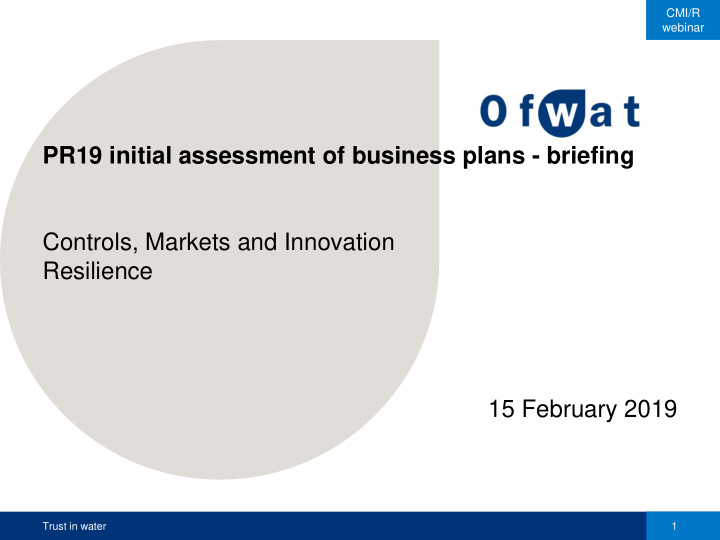 pr19 initial assessment of business plans briefing