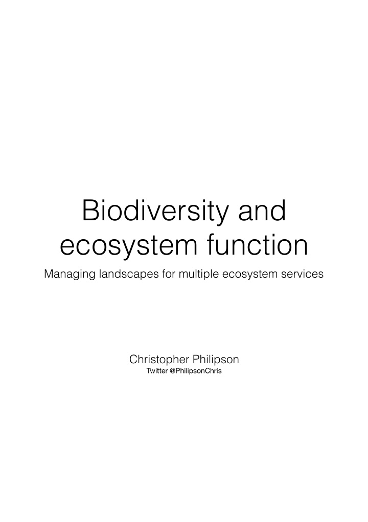 biodiversity and ecosystem function