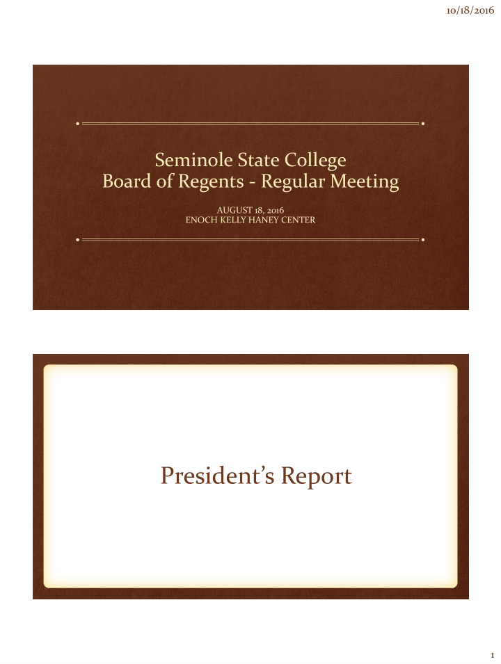 president s report