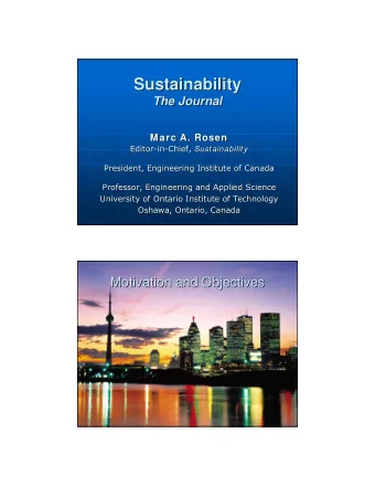 Sustainability  Sustainability  The Journal  The Journal  Marc A. Rosen  Marc A. Rosen  Editor