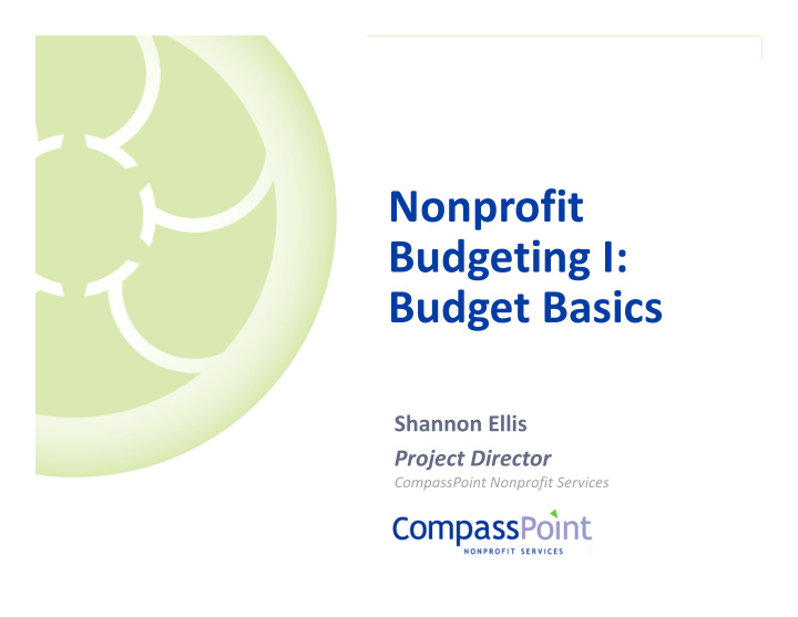 nonprofit budgeting i budget basics