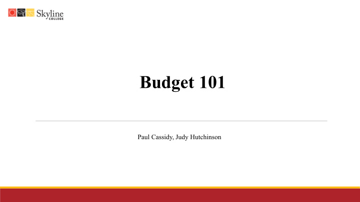 budget 101