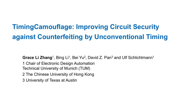 timingcamouflage improving circuit security against