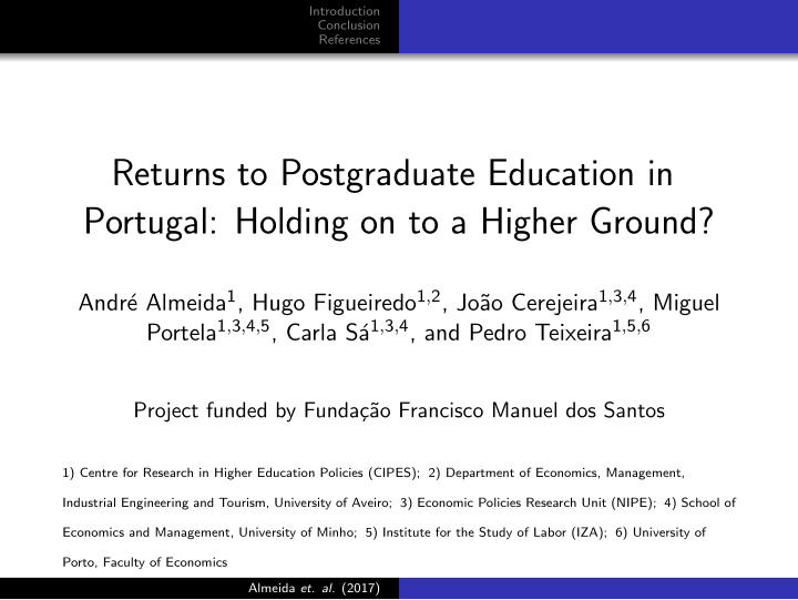 returns to postgraduate education in portugal holding on