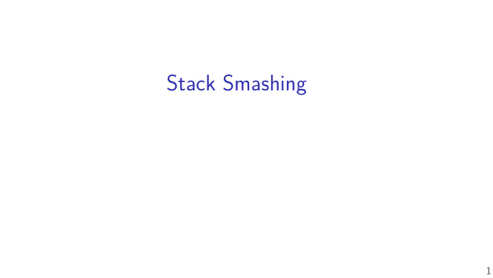 stack smashing