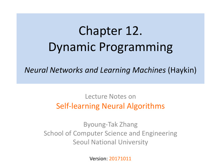 chapter 12 dynamic programming