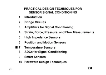 a  APPLICATIONS OF TEMPERATURE SENSORS I Monitoring N Portable Equipment N CPU Temperature N