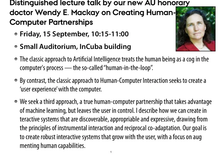distinguished lecture talk by our new au honorary doctor